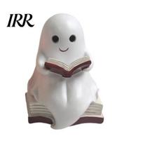 Ambient Bedroom Lighting Halloween Ghost Night Light, Resin Spooky Table Lamp for Shelf Mysterious Elegant Decor, Warm Amber Purple Glow Gothic C