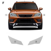 TPU automobilio priekinių žibintų apsauginė plėvelė 2016–2019 m. Seat Cupra Ateca, skaidri ir dūminės juodos spalvos, atspari įbrėžimams, automobilių aksesuarai Smoked black / Headlight Film juoda