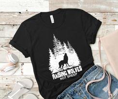 Messy Buns and Loaded Guns Raising Wolves Not Sheep T-Shirt Trump Shirt Mom Tee XXXL