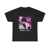Bruh Girl Anime Graphic T Shirt Retro Waifu Retro Unisex Heavy Cotton Tee S