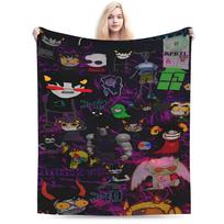 Anime Homestucked Manga Blanket Soft Warm Print Plush Throw Blanket For Couch Bed Picnic Flannel Bedspread Bed Cover Size: 75*100cm, Weight: 230 GSM