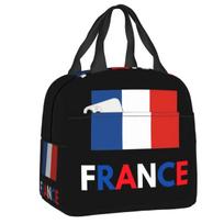 Custom French Flag France Thermal Insulated Lunch Bag Women Portable Lunch Tote for Kids School Children Multifunction Food Box One Size