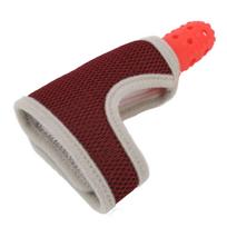 Baby Thumb Sucking Finger Guard Silicone Breathable Elastic Mesh Adjustable Finger Sucking Glove Red