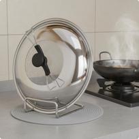 SelfStanding Wok Lid Visible Window Reinforced Glass HeatResistant Handle Cooking Accessory for 29CM Standable