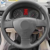 Pynės ant vairo, skirtos VW Old Golf 5 (V) MK5 Polo Jetta Tiguan Sagitar Touran Caddy automobilio vairas su juodos odos apmušalais