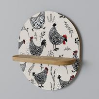 Happy hens oval shelf