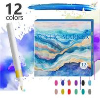 Watercolor Brush Pens, 12/24 Colors, Water-Based, Flexible Nylon Tip, Non-Toxic, Leak-Resistant, Multicolor Set