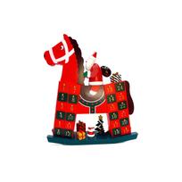 Christmas Advent Calendar Featuring Santa and Wooden Horse Design Day Countdown Calendar