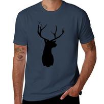 Reindeer Stag Silhouette TShirt Relaxed Casual Short Sleeve Tee S