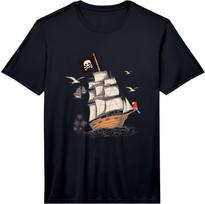 Pirate Ship Nautical Boat Pirate Flag Funny Gift Performance  Unisex T-Shirt S