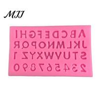Flexible Molds for Fondant Alphabet Number Silicone Mold Cake Decorating, Mini Letters 0-9 Baking Tool, Kitchen Home Non-stick Resin Craft Chocolate rožinė