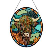 Acrylic Diamond Painting Hanging Pendant Colorful Stained Glass Diamond Painting Hanging Decor Animal Crystal Painting Ornaments