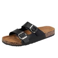 Soft Contoured Cork Sandals Non Slip Thick Sole Open Toe Beach Walking Shoes 36 juoda