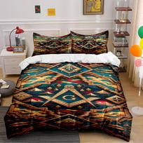 Geometric and Symbolic Pattern Bedding Set Bedding set (1 duvet cover, 2 pillowcases, duvet not included) 135x200cm