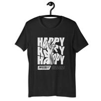 Trendy Happy Distorted Tee with Positive Design XL