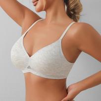 Wireless Seamless U Shaped Back Push Up Anti Sagging Bra For Women Large Bust S pilka