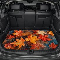 1pc Vibrant Autumn Maple Leaves Pattern Universal Car Trunk Mat Anti-Slip Rear Cargo Liner for Automotive Interior Decor 75*100cm