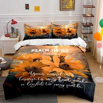 Psalm 119:105 Floral Bedding Set Bedding set (1 duvet cover, 2 pillowcases, duvet not included) 135x200cm