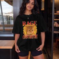 Rage Consumes Me Cat Flames T-Shirt | Funny Fiery Cat Comfort Colors® 1717 Graphic Tee 4XL