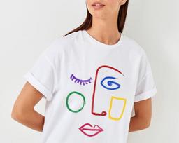 Abstract Face Line Drawing, Pablo Picasso Shirt, Cubism T-Shirt, Art Gift, Painting Shirt, Impressionism, Artist Shirt, Unisex Tee Shirt 3XL white