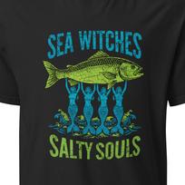 Sea Witches Salty Souls Shirt, Mermaids holding a Fish Tee, Vintage Ocean Aesthetic Top, Siren Coastal Witchy Gift, Dark Nautical Streetwear XL
