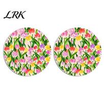Car Cup Holder Protection 2Pcs Silicone Coaster for Car, Round Non-Slip Heat Resistant Mat Insulation Mats with Tulip Black Cat Design, Waterproof A