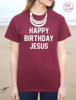 HAPPY BIRTHDAY JESUS Christmas T-shirt Top Tumblr Festive santa elf retro XXXL