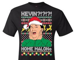 Ugly Christmas T-Shirt Home Malone Kevin The Office Tee Shirt L