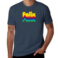 Rainbow Layers Felix Name Label Tshirt Casual Pattern Print Tee Shirt S