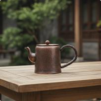 Copper Teapot Handmade Tea Kettle Hammered with Loop Handle for Home Pure