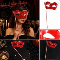 Halloween Light Up Handheld for Masquerade Costume Party One Size raudona