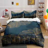 Golden Floral Pattern Bedding Set Bedding set (1 duvet cover, 2 pillowcases, duvet not included) 135x200cm
