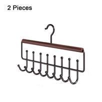 2 Pieces 16 Hook Wooden Clothes Drying Rack Rotatable Anti-slip Underwear Vest Storage Rack Large Capacity Space Saving ruda