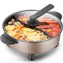 Joyoung 220V 5L Hotpot Koken Machine 2 Smaak Huishoudelijke Elektrische Hot Pot Non-stick Multi Fornuis Koekenpan hot Pot (Chocolate,CN) šokoladas