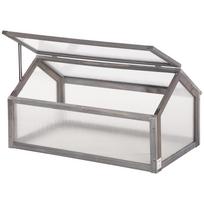 Wooden Cold Frame Garden Polycarbonate Greenhouse with Openable Top Cover, Grow House for Flowers, Vegetables, Plants, 90 x 52 x 50cm, Grey 90 x 52 x 49.5 cm pilka