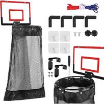 Hanging Basket with Basketball Hoop Design for Bedroom and Room Storage One Size raudona