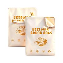 Beeswax Bread Bag with L-Shaped Zipper for Bread Storage One Size