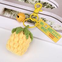 Pineapple Crochet Fruit Key Chain Mango Watermelon Weaved Keyrings Knitted Keychain  Women Girls Pineapple