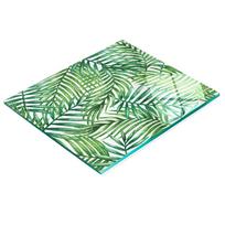 Multifunctional Decorative Glass Board for Kitchen Palm Leaves 60X52 Cm