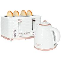 2-in-1 Toaster and Kettle Set, 7 Browning Levels, Defrost and Reheat Function, Cream White 24.1 x 19.5 x 23.2 cm kreminė