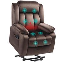Riser Recliner Chair with Massage Function and Lumbar Heating, Recliner Chair with Remote Controls and Side Pockets, Brown 95 x 88 x 106 cm ruda