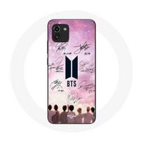 Dėklas, skirtas Samsung Galaxy A03 BTS Bangtan plakato parašo logotipas juodas
