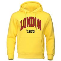 London, Uk 1970 Street Letter Hoodies Mens Hip Hop Street Hoody Crewneck Casual Clothes Oversized Fleece Men Sweatshirt S