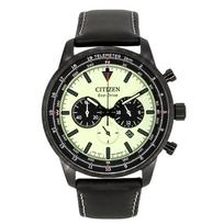 „Citizen Eco-Drive“ chronografo odinis dirželis, visiškai šviesus žalias ciferblatas CA4505-21X 100M vyriškas laikrodis žalia