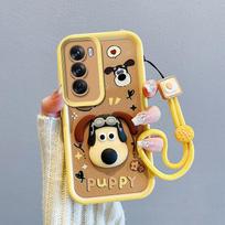 KEYSION Shockproof Case for OPPO Reno 12 Pro 5G with Lanyard Soft Silicone Cute 3D Cartoon Doll Phone Back Cover for OPPO Reno12 5G for OPPO Reno12 5G