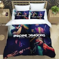 Rock Band Imagine Dragons Bedding Sets exquisite bed supplies set duvet cover bed comforter set bedding set luxury birthday gift EU Twin 135x200cm white