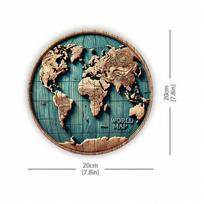 Vintage Iron Wall Art Decorative Metal World Map Rustic Home Decor TYA24468-20X20CM įvairiaspalvis
