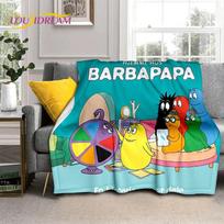 3D Cartoon Les Barbapapa Family Soft Blankets,Keep Warm Throw Blanket Comfortable Blanket for Picnic Beds Sofa Home Bedroom Kids 75x90cm