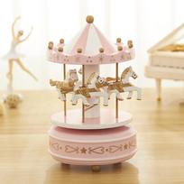 Wind-up Carousel Music Box Cake Decoration - Valentine's Day Gift & Living Room Ornament Boxed