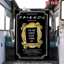 Friends TV Show Going Away Party Flannel Blanket, Central Perk Black Design Cozy Throw 80cm x 120cm